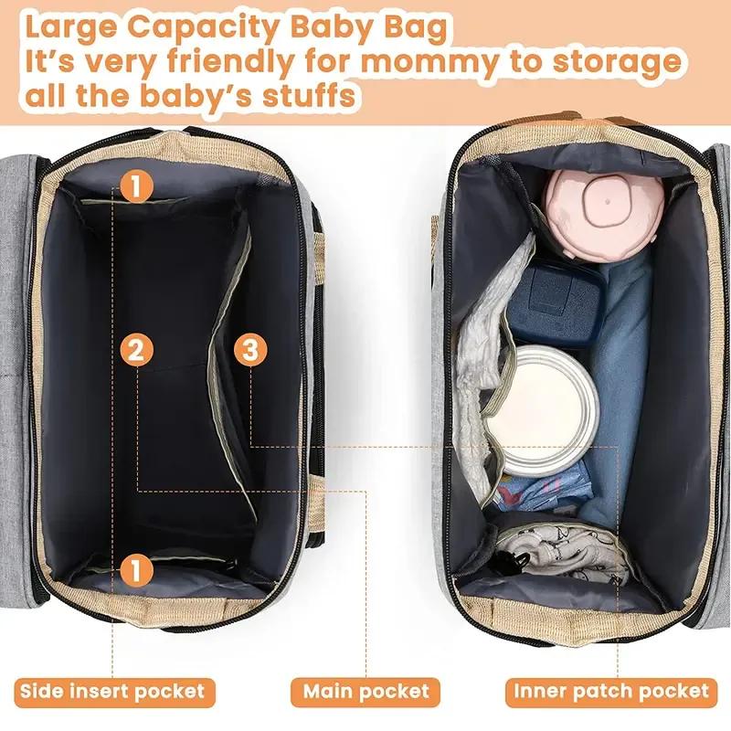 Portable Folding Crib Diaper Bag Multi-Function