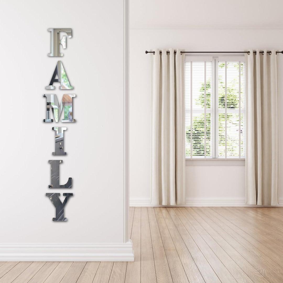 3D Family Sign Acrylic Mirror Wall Decor